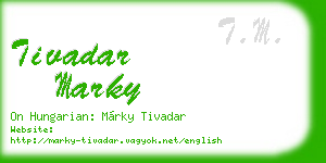tivadar marky business card