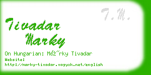 tivadar marky business card